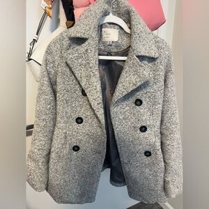 A New Day Women's Textured Gray Pea Coat